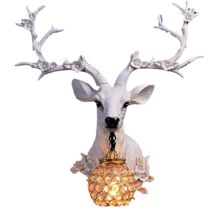 Young Buck with Antlers Wall Lamp Modern Farmhouse