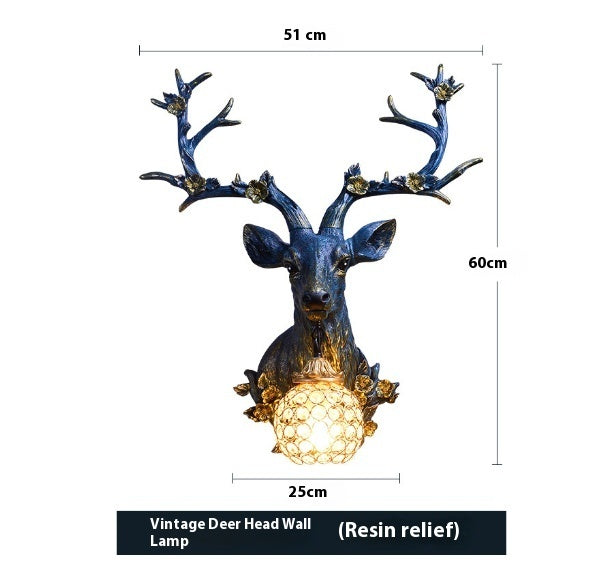 Young Buck with Antlers Wall Lamp Modern Farmhouse
