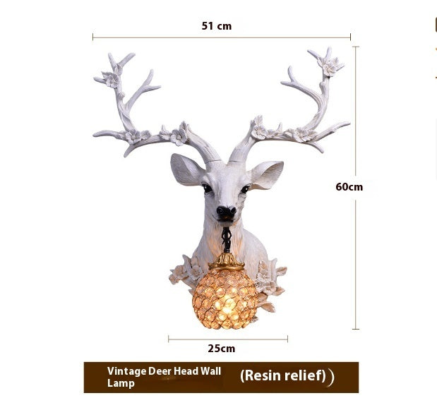 Young Buck with Antlers Wall Lamp Modern Farmhouse